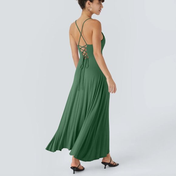 NWOT Emeral Green Midi Party Dress - Picture 3 of 4